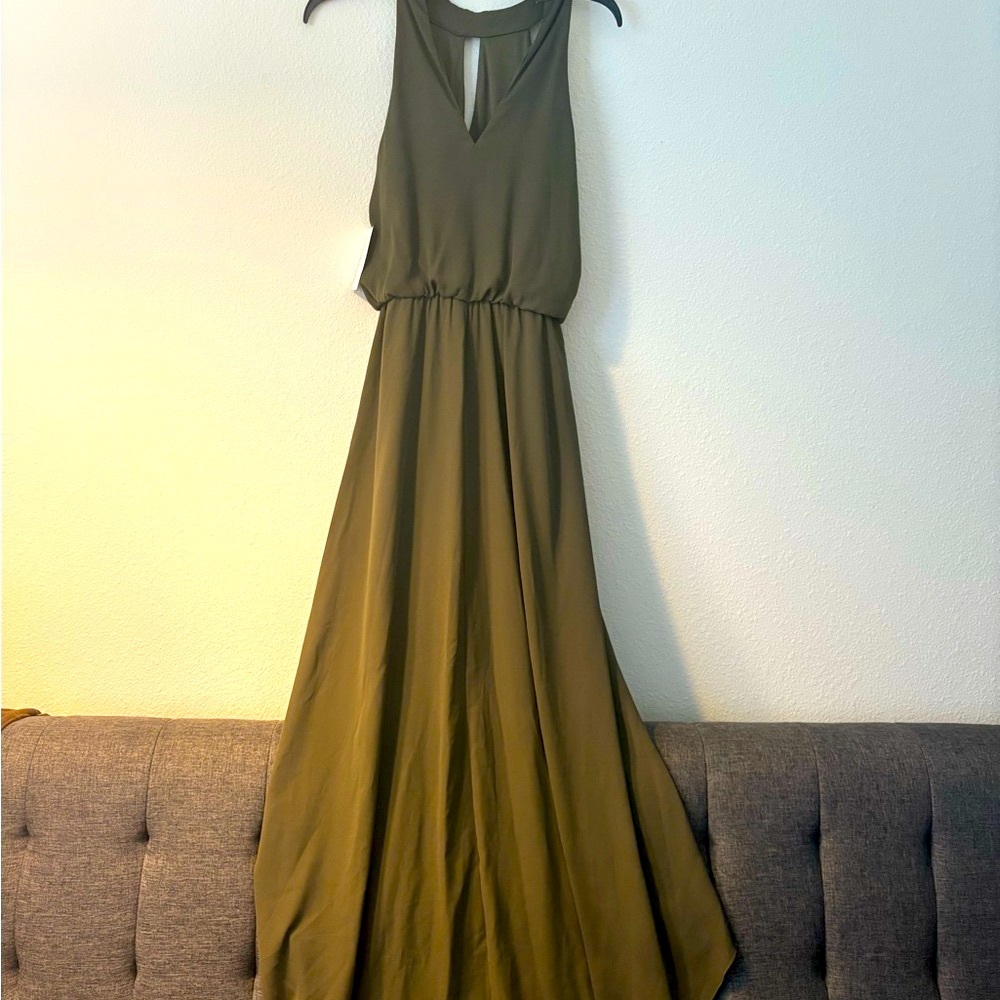 Max Studio Backless Olive Dress